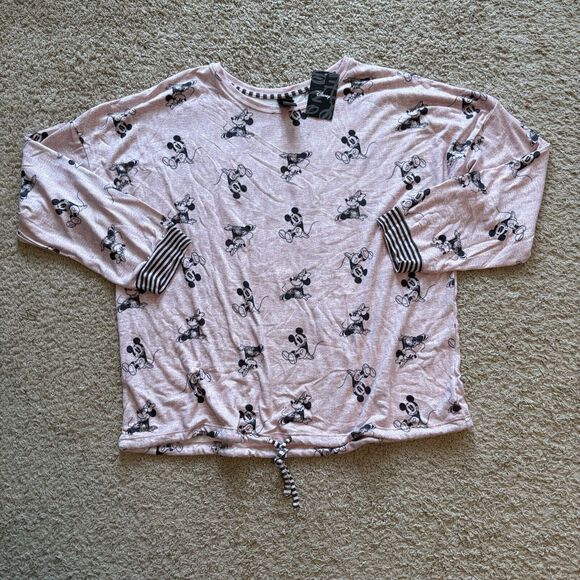 Disney 2 Piece Cozy Pajama Set Lounge Pants Mickey Minnie Pink Ladies 2XL‎ NWT - Picture 3 of 9